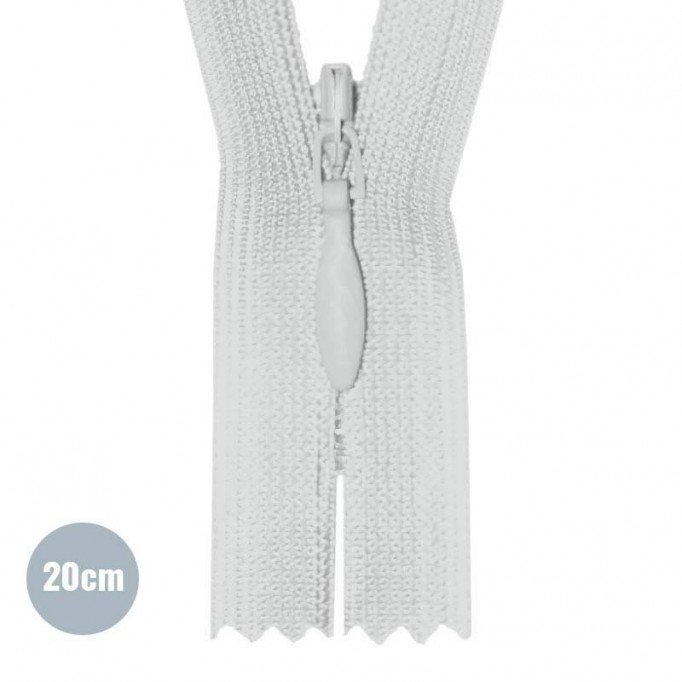 Blinde Rits Licht Grijs 20CM YKK Niet Deelbaar - (Niet Deelbare Blinde Ritsen YKK)