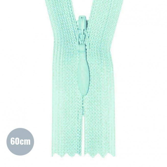 Cerniera Lampo Invisibile Menta YKK 60CM Non Separabile - (Cerniera Lampo YKK Invisibile)