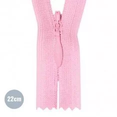 Usynlig Lynlås Pink (512) YKK 22CM Ikke-Delelige