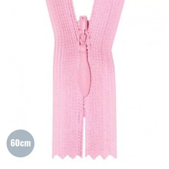 Fermetures Éclair Invisible Rose YKK 60CM Non Séparable - (Non Séparable Fermetures Éclair Invisible YKK )