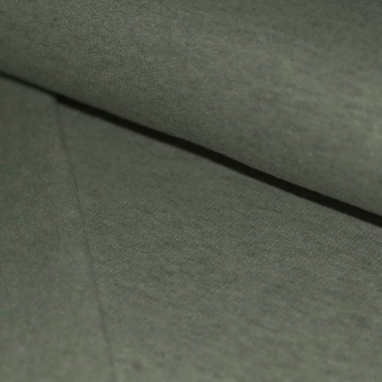 Sweat Fabric Brushed (Isoli) Army Green Melange Sweat Fabric Brushed (Isoli) Army Green Melange