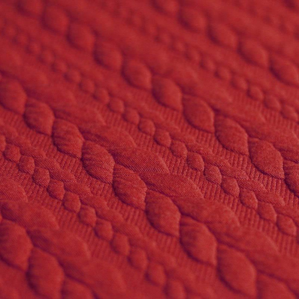Cable Knit Jacquard Fabric Dark Red