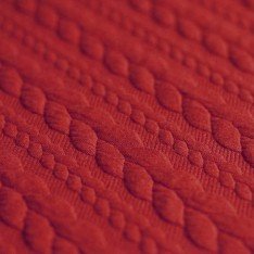 Cable Knit Jacquard Fabric Dark Red
