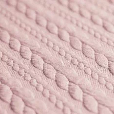 Cable Knit Jacquard Fabric Nude Pink