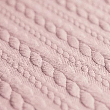 Gebreide Kabel Jacquard Stof Nude Roze