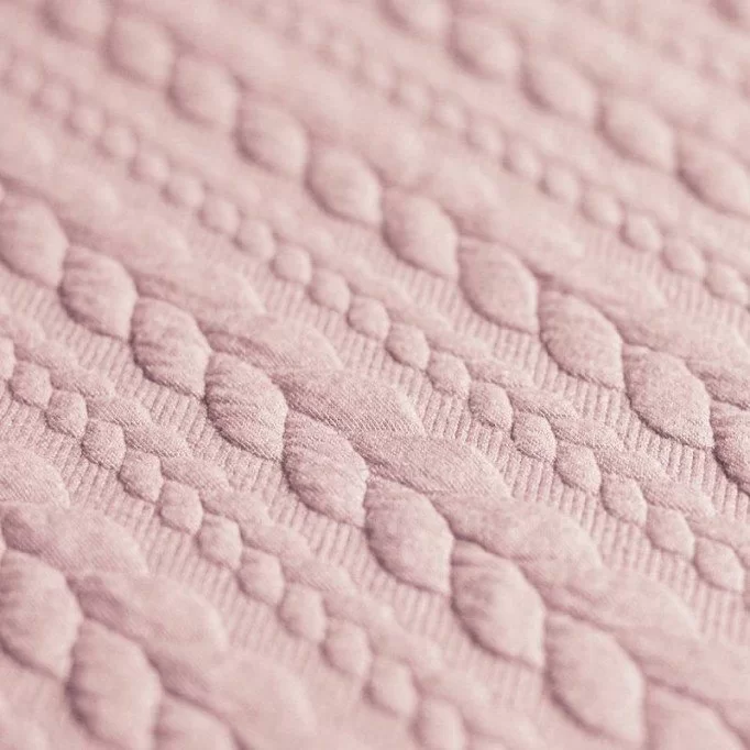 Tissu Jersey Matelassé à Motif Torsade Nude Rose - (Tissus De Mode)