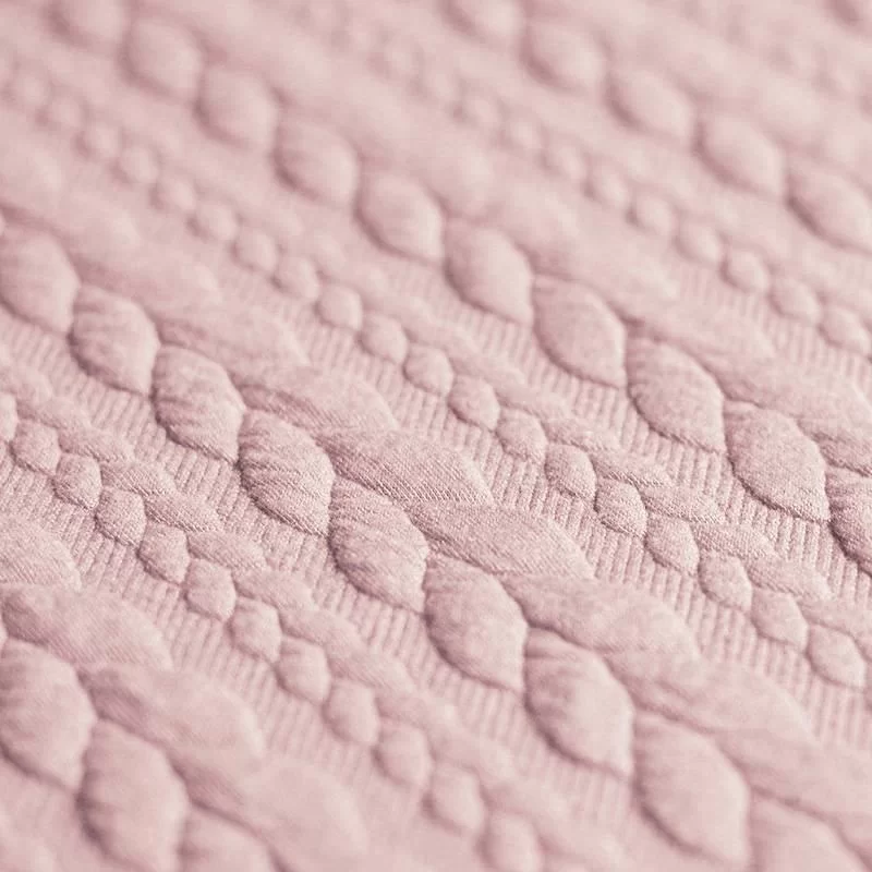 Gebreide Kabel Jacquard Stof Nude Roze