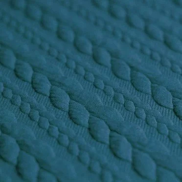 Tessuto In Maglia Motivo a Treccia Petrolio - (Tessuto In Maglia Motivo a Treccia)