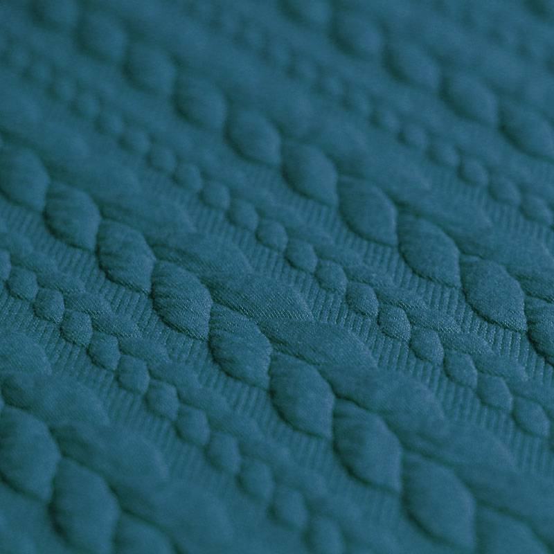 Gebreide Kabel Jacquard Stof Petrol