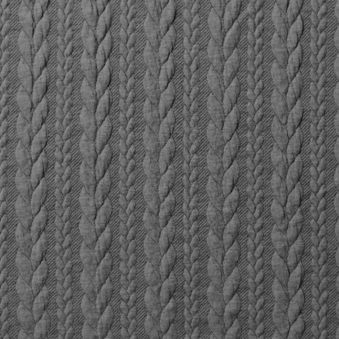 Jacquard Strickstoff Zopfmuster Grau - (Jacquard Strickstoffe Zopfmuster)