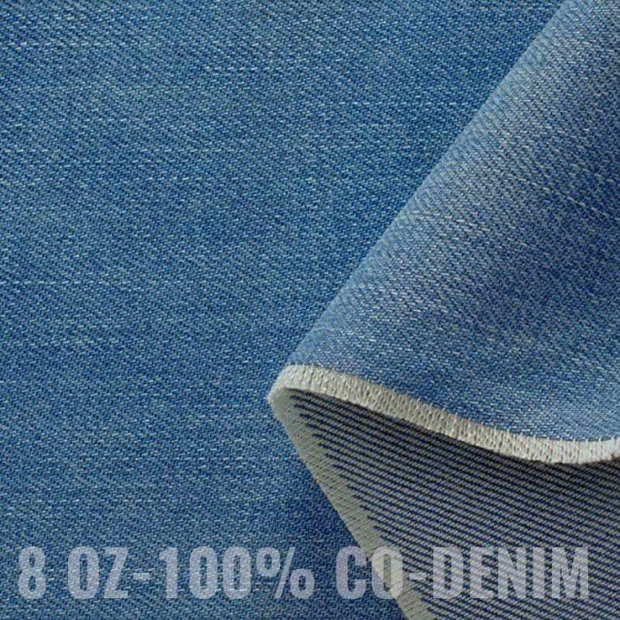 Jeans Stof Katoen 8-OZ Blauw - (Jeans Stoffen Katoen)