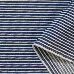 Jeansstoff 2mm Streifen Stretch 10-OZ Dunkelblau Jeansstoff 2mm Streifen Stretch 10-OZ Dunkelblau