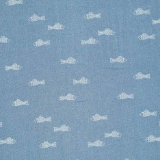Tessuto Jeans Stretch - Pesce Blu Chiaro