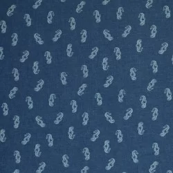 Tessuto Jeans Stretch - Cavallo Di Mare Blu Scuro Tessuto Jeans Stretch - Cavallo Di Mare Blu Scuro