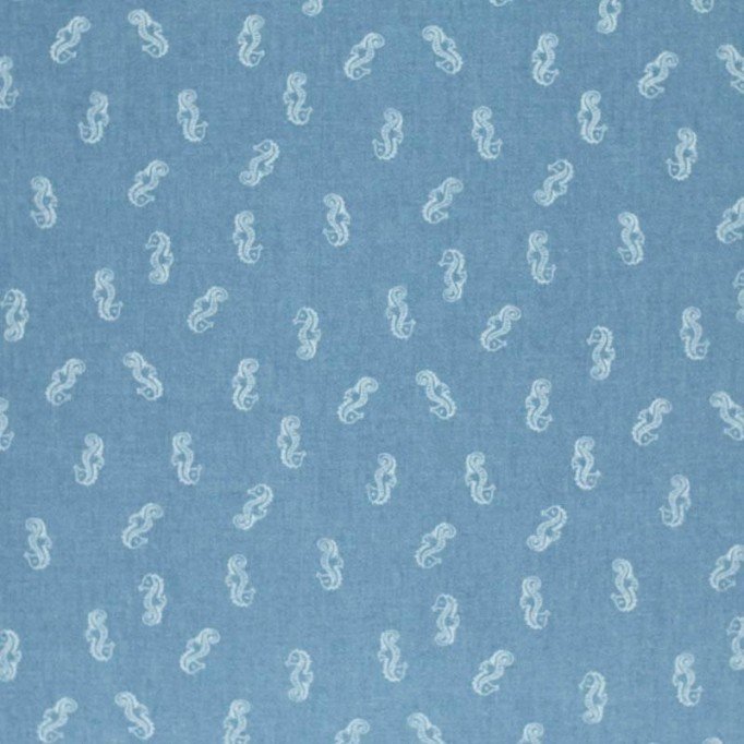Jeans Stof Stretch - Zeepaard Licht Blauw - (Jeans Stoffen Katoen)