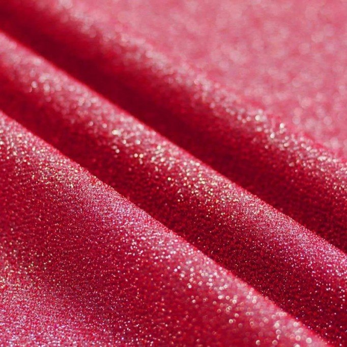 Tessuto Jersey Scintillante Rosso Corallo - (Tessuto Jersey Scintillante)