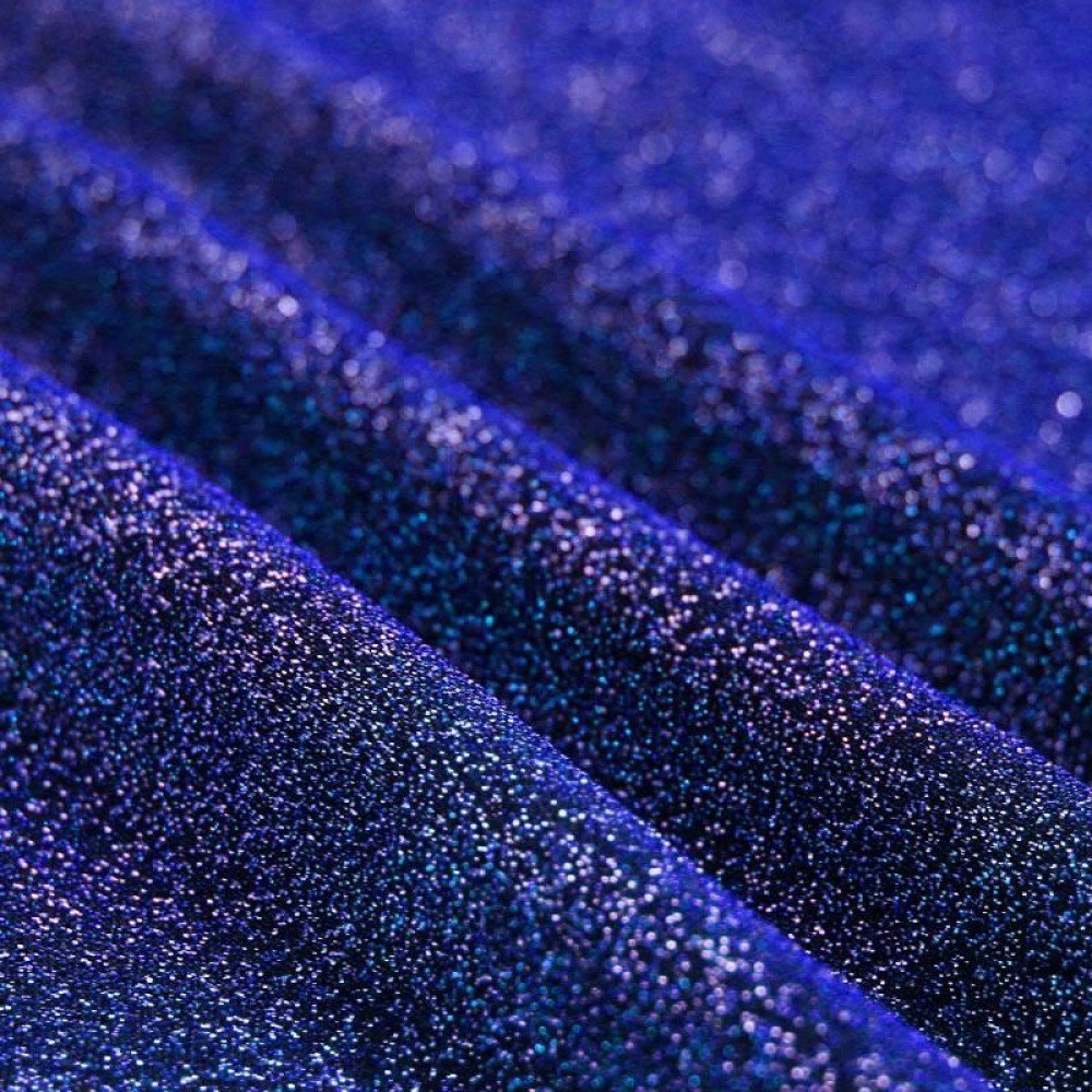 Lurex Jersey Glitter Stof Mørk Kobolt