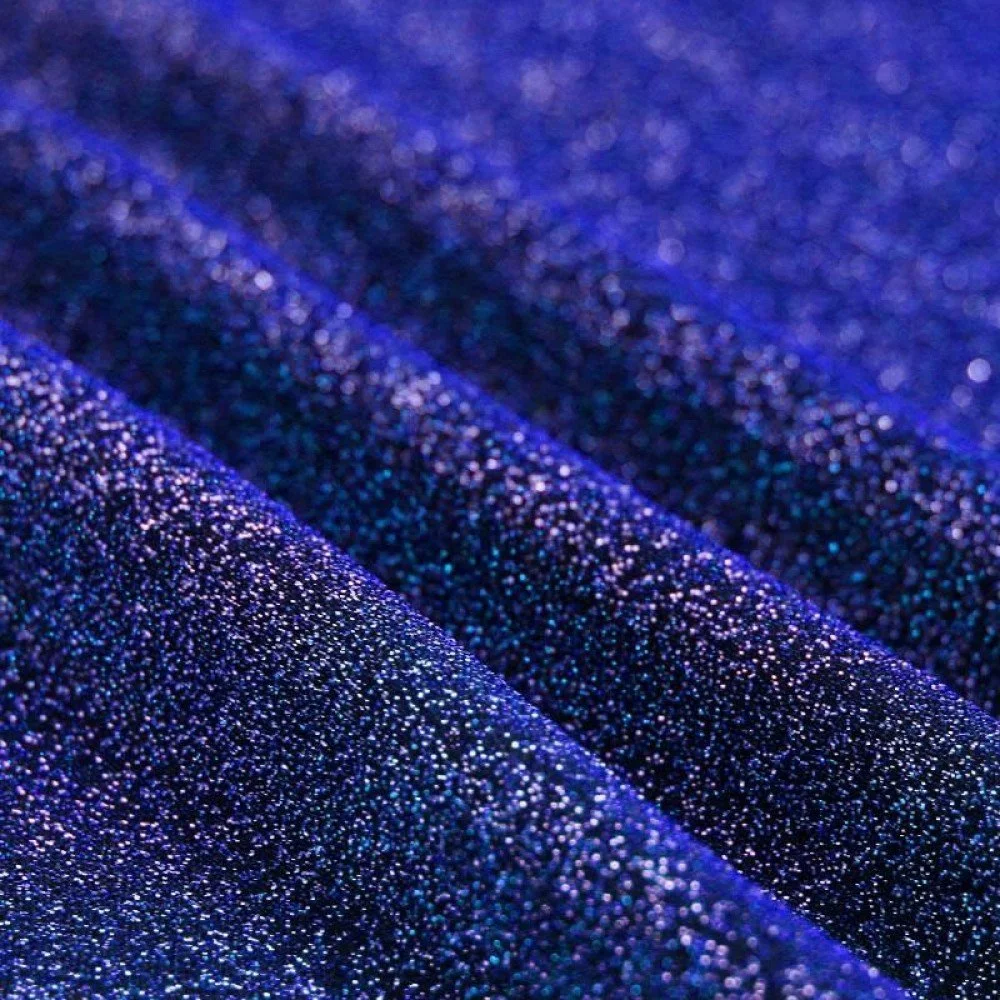 Lurex Jersey Glitter Stof Mørk Kobolt