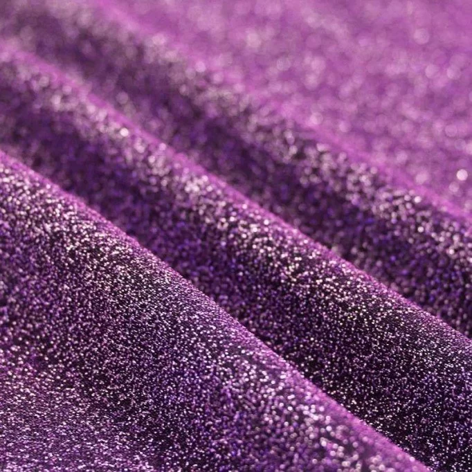 Lichtgewicht Lurex Glitter Jersey Stof Donker Lila - (Jersey Glitter Stoffen )