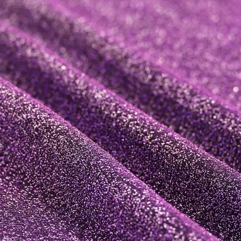 Lichtgewicht Lurex Glitter Jersey Stof Donker Lila