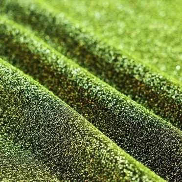 Lightweight Lurex Glitter Jersey Fabric Dark Lime - (Jersey Glitter Fabric)