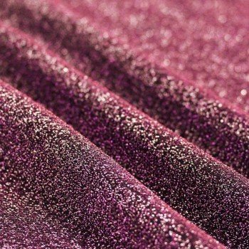 Lichtgewicht Lurex Glitter Jersey Stof Donker Roze
