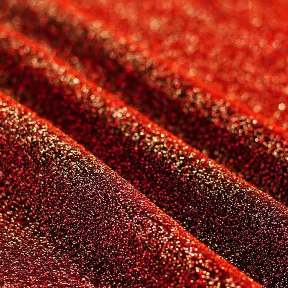Lurex Jersey Glitter Stof Mørkerød