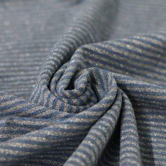 Jerseystoff Lurex Streifen 3mm Jeans
