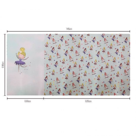 Jersey Cotton Fabric Digital Print - Ballerina Panel Mint Jersey Cotton Fabric Digital Print - Ballerina Panel Mint