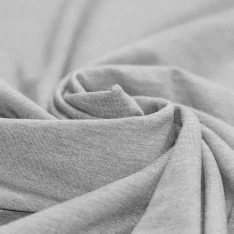 Tissu Coton Jersey Gris Clair Mélange 