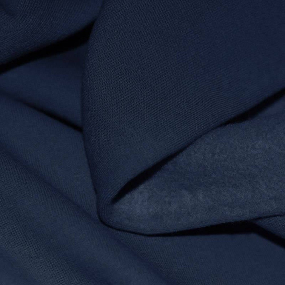 Tessuto Felpa Cotone Blu Scuro