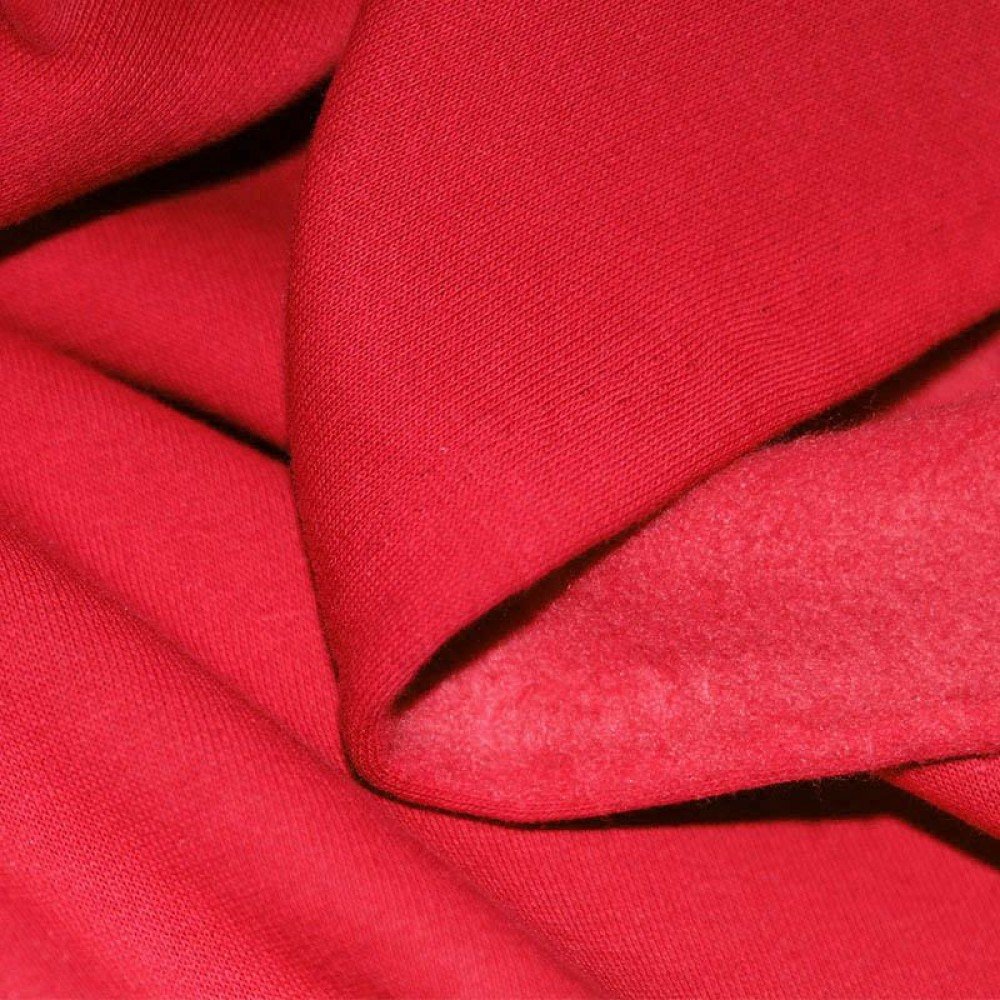 Tessuto Felpa Cotone Rosso