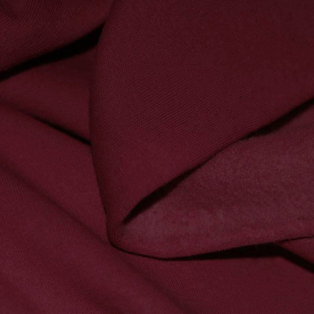 Tessuto Felpa Cotone Bordeaux