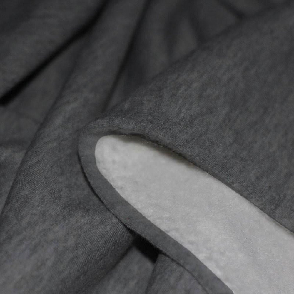 Tessuto Felpa Cotone Grigio Scuro Melange