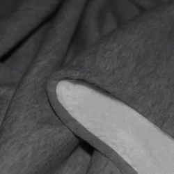 Tissu Sweat Molleton Gris Foncé Mêlée 