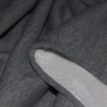 Tissu Sweat Molleton Gris Foncé Mêlée  Tissu Sweat Molleton Gris Foncé Mêlée