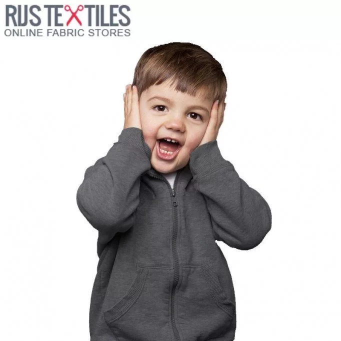 Tissu Sweat Molleton Gris Foncé Mêlée  - (Tissu Sweat Molleton)