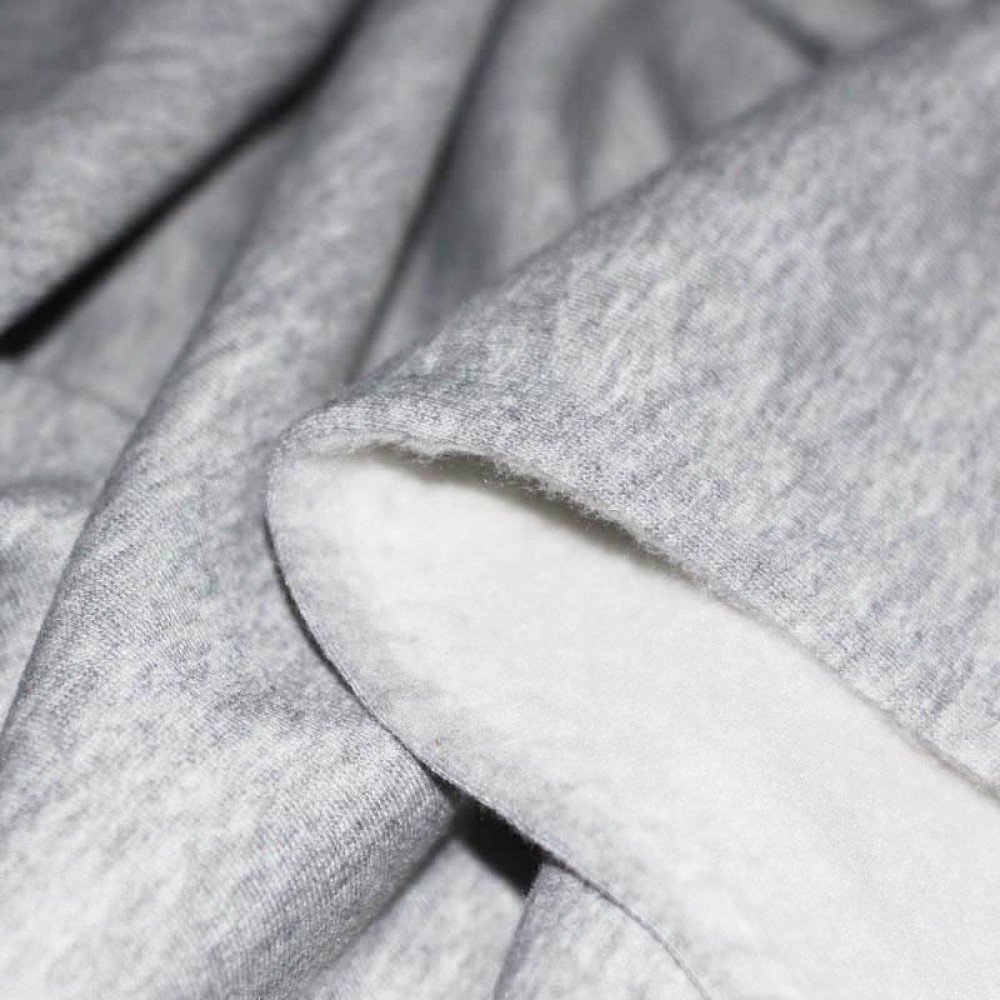 Tessuto Felpa Cotone Grigio Chiaro Melange
