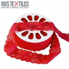 Stretch Lace Trim Red 35mm 