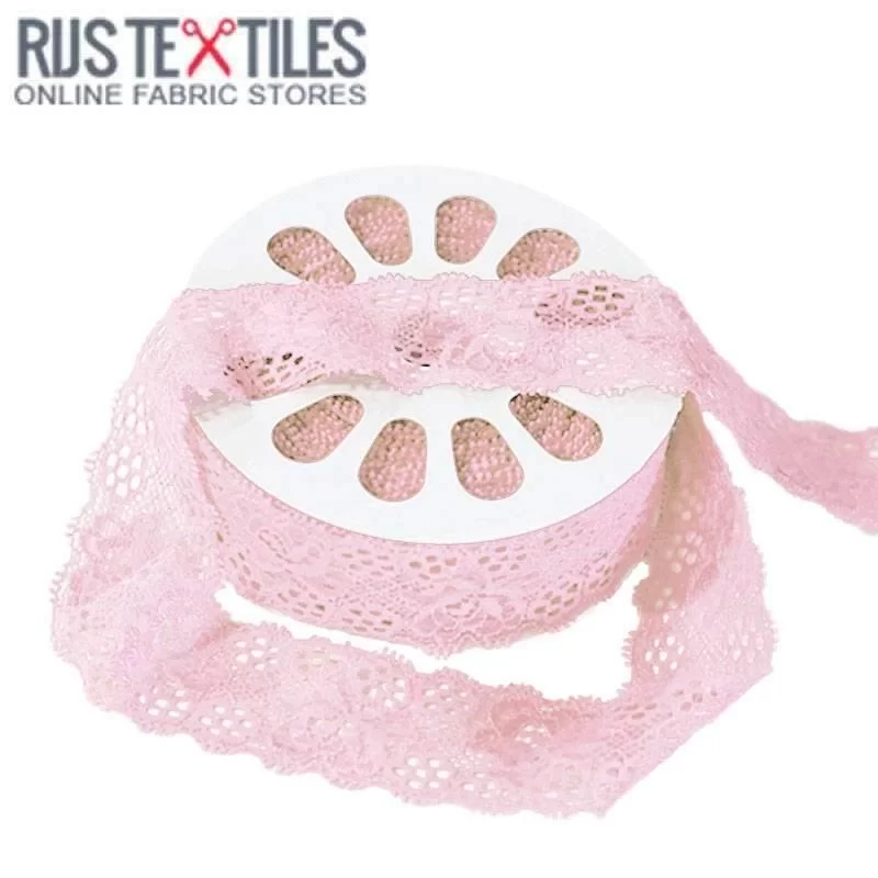 Kantband Elastisch Roze 35mm