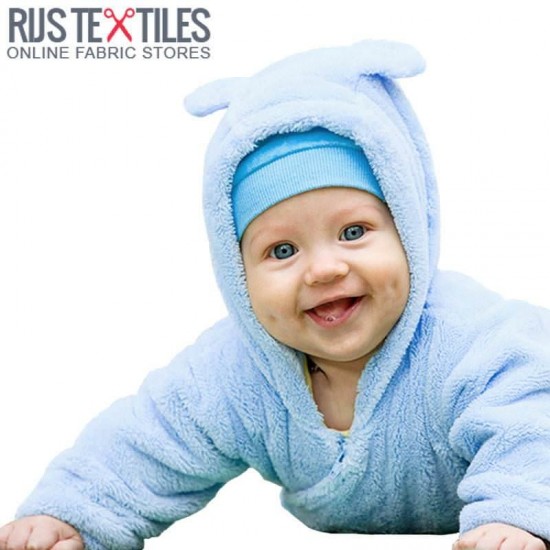 Fleece Katoen Stof (Sherpa) Baby Blauw Fleece Katoen Stof (Sherpa) Baby Blauw