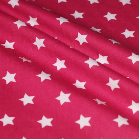 Tessuto Di Cotone Con Stelle Fucsia 20 mm Tessuto Di Cotone Con Stelle Fucsia 20 mm
