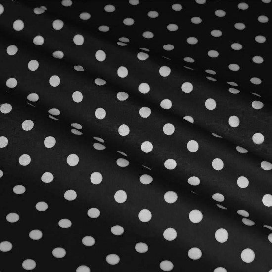 Polka Dot Fabric Black / White 7mm Polka Dot Fabric Black / White 7mm