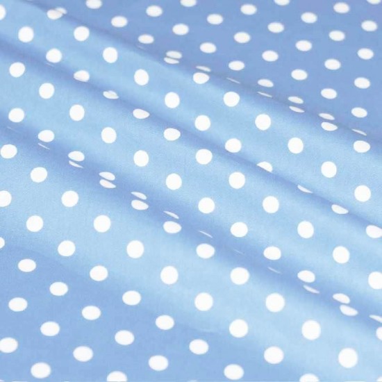 Polka Dot Fabric Light Blue / White 7mm Polka Dot Fabric Light Blue / White 7mm