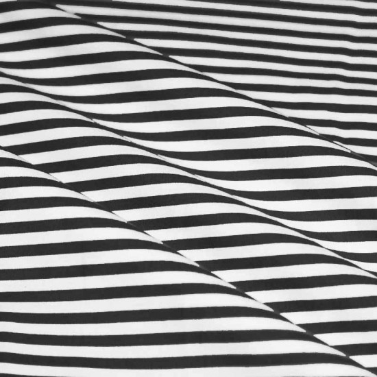 Cotton Stripe Black White 5mm Cotton Stripe Black White 5mm
