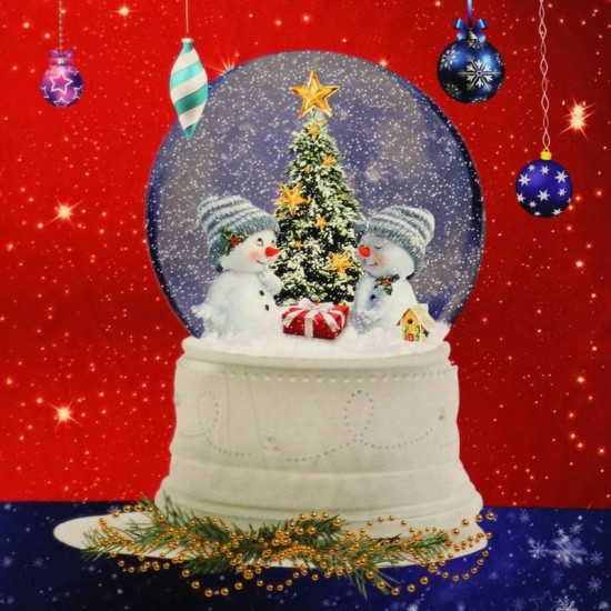 Jersey Cotton Fabric Digital Print - Christmas Ball Panel Jersey Cotton Fabric Digital Print - Christmas Ball Panel
