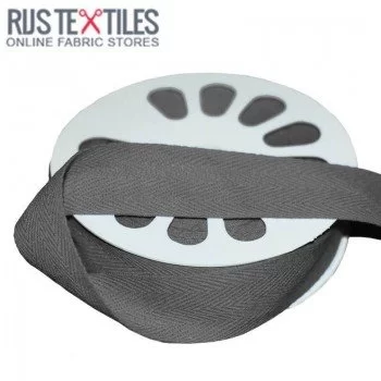Ruban Sergé Coton Gris Foncé 25mm Ruban Sergé Coton Gris Foncé 25mm