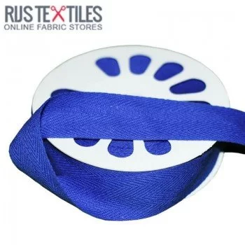 Ruban Sergé Coton Cobalt 25mm Ruban Sergé Coton Cobalt 25mm