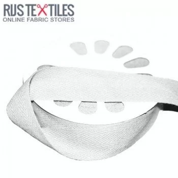 Ruban Sergé Coton Blanc 25mm  Ruban Sergé Coton Blanc 25mm