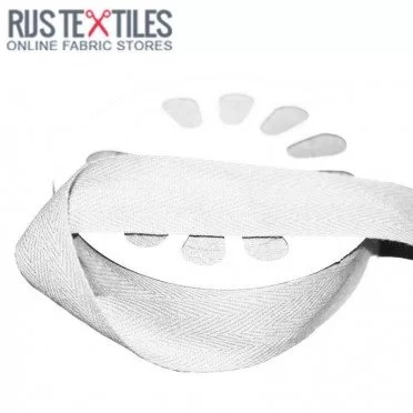Ruban Sergé Coton Blanc 25mm  - (Rubans)